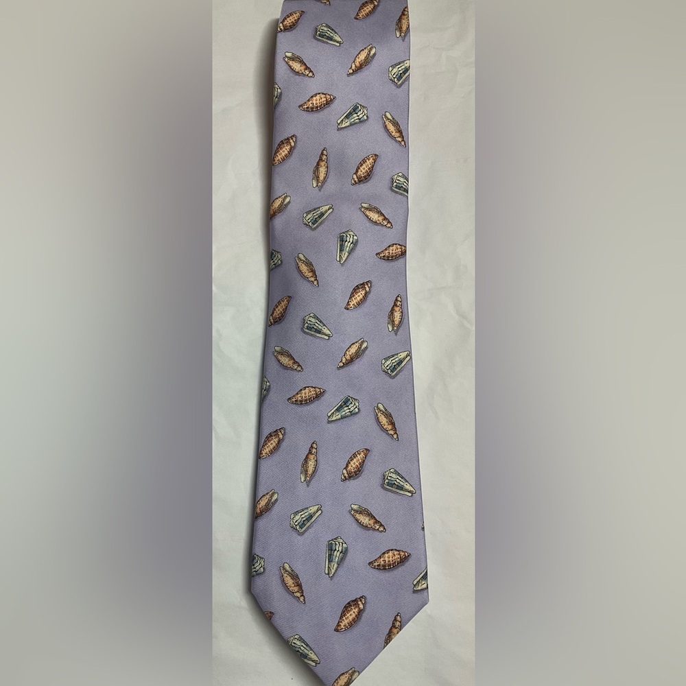 Dunhill Silk Tie - Lavender with seashells